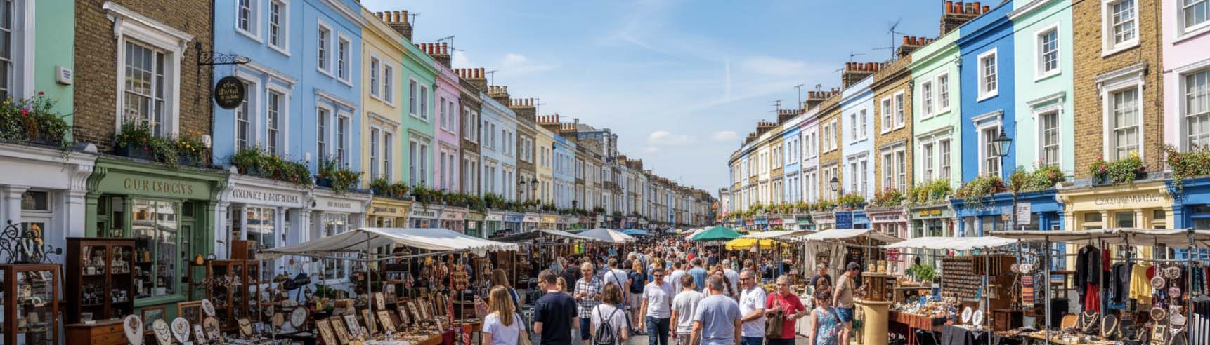 Colourful houses in Notting Hill